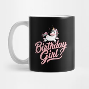 Unicorn Birthday Girl Pastel Tee - Happy Typography Design for Party Celebrations Mug